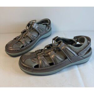 OrthoFeet 991 Womens Size 9.5D Gray Verona Orthopedic Sandals Shoes Vegan